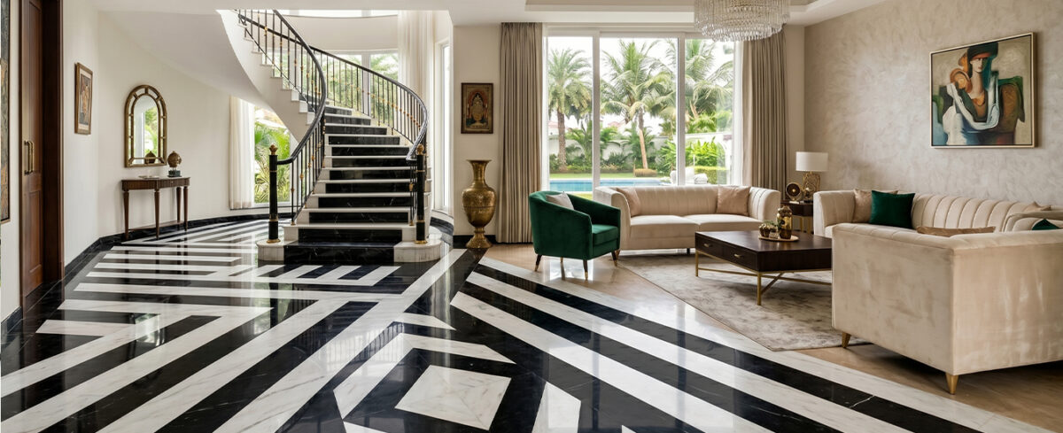 Best Black Marble Flooring & White Italian Marble Design Ideas for Luxury Homes in India